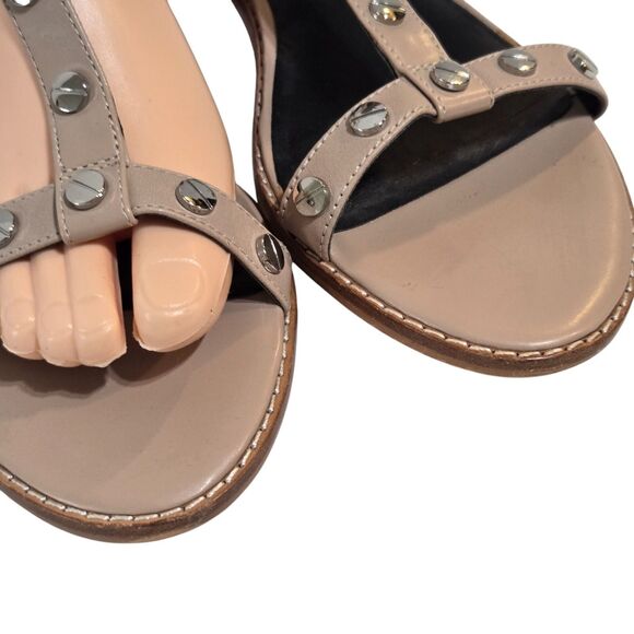 Rebecca Minkoff Sandy Studded Sandals Womens Size 7M Blush Pink/Nude Leather - Picture 5 of 7